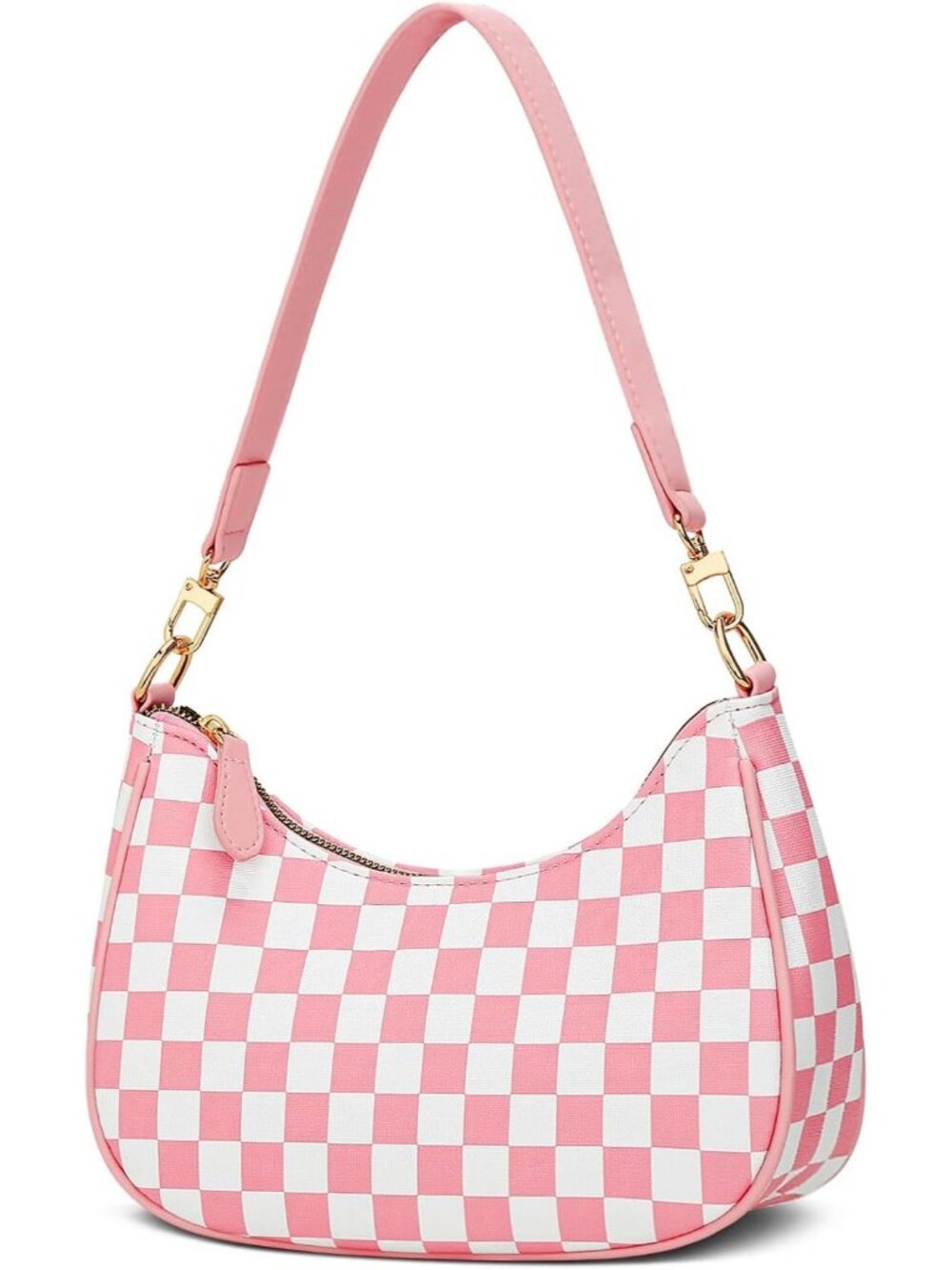 Women's Pink White Crossbody Cute Hobo Purse Shoulder Handbag Perfect For Travel